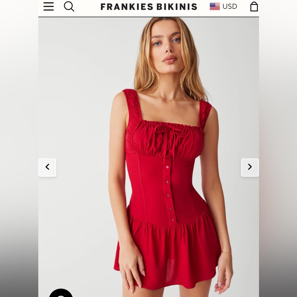 Frankie’s Bikini Red Christa Ruffle Mini Dress